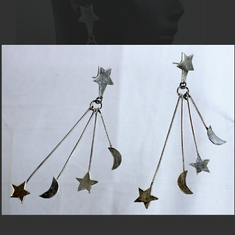 Vintage Sterling Mexico Celestial Dangle E… - Picture 4 of 10